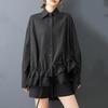 Long Sleeve Oversized Black Vintage Shirts & Blouses for Blouse Casual Loose Spring Autumn Tops Women Button Up Shirt
