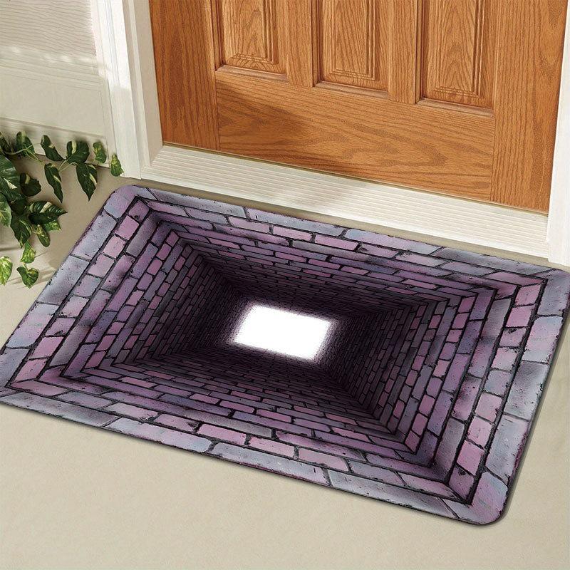 3D Visual Trap Diatomaceous Earth Bathroom Mat: Water-Absorbent, Non-Slip, Dirt-Resistant Entrance Floor Mat