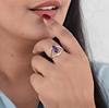 Marquise Cut Purple Amethyst Ring, 925 Sterling Silver, Minimalist Stacking Ring for Women