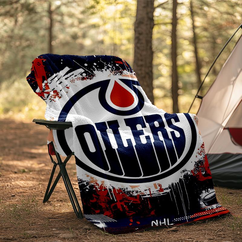 Couverture à l'Esprit d'Équipe Énergique des Oilers Jeté en Flanelle pour Canapé, Intérieur, Camping, Salon, Bureau, Chaise et Lit Cadeau d'Anniversaire Doux