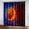 Gordijn met balthema Basketbal voetbal voetbal honkbal, huis slaapkamer woonkamer schaduwgordijn, een set van twee stuks