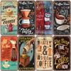 Koffie Poster Vintage Metalen Tin Borden Cappuccino Koffieboon Kop Kentekenplaat Muurdecoratie Café Bar Eetkamer Thuis