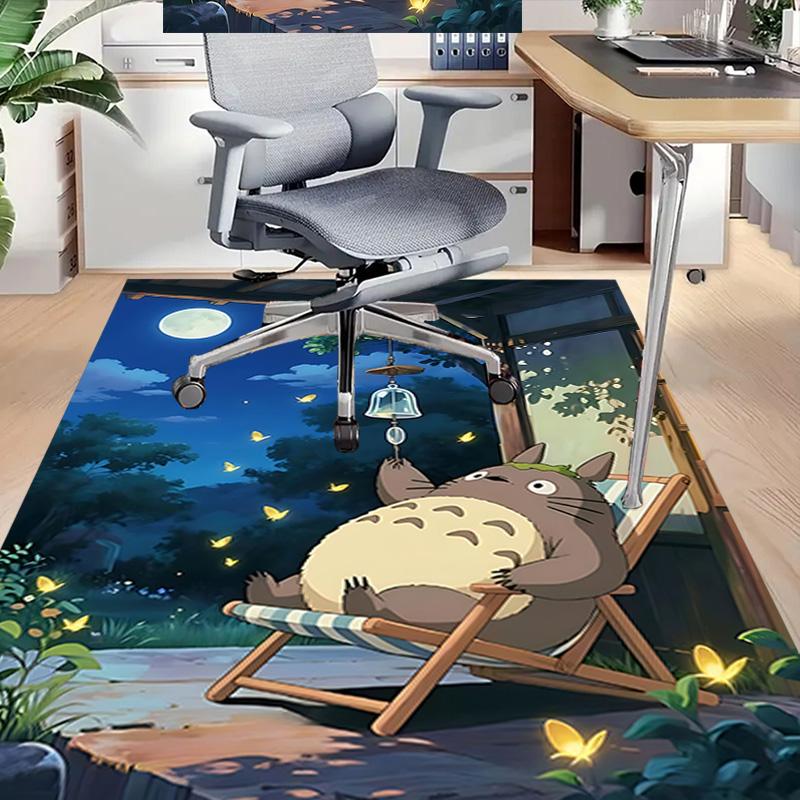1pc Nighttime Totoro Relaxation Carpet for Playroom Bedroom Living Room Sofa Home Decor,kids Game Area Rug Non-slip Floor Mat Y7298