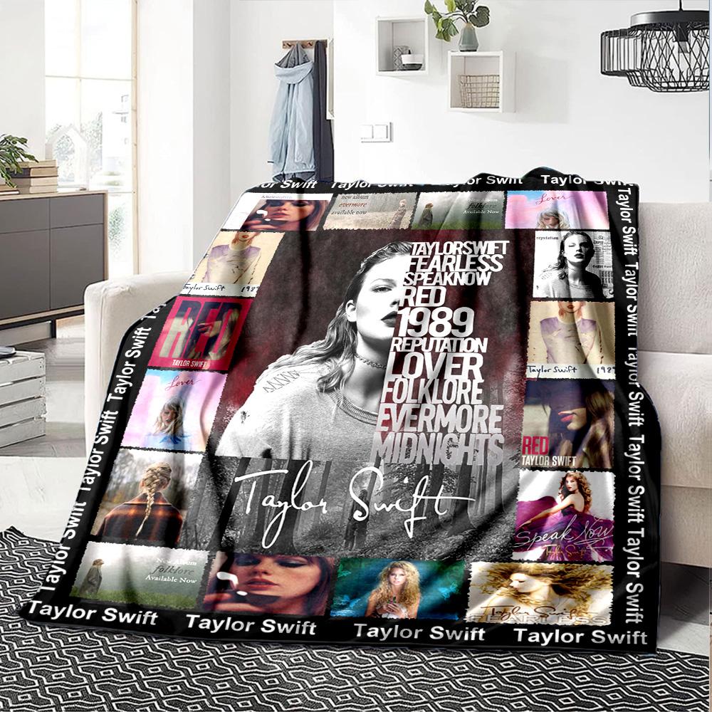 Couverture Flanelle Imprimée Taylor Haute Qualité Chaude Confortable Couverture pour Toutes les Saisons Parfaite pour les Cadeaux Décoration d'Intérieur