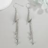 Womens Korean Fashion Cute Elegant 925 Silver Plated Anti-allergy Simple Wind Chime Hook Dangle Earrings Female Tassel Wind Bell Ear Jewelry Xmas Gift