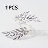 1/6/12pcs Modern Minimalist Napkin Ring Buckles Metal Christmas Thanksgiving Napkin Holder Gold Leaf Dinnig Table Decoration