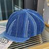 Denim beret men and women retro old denim octagonal hat versatile face small forward hat tide
