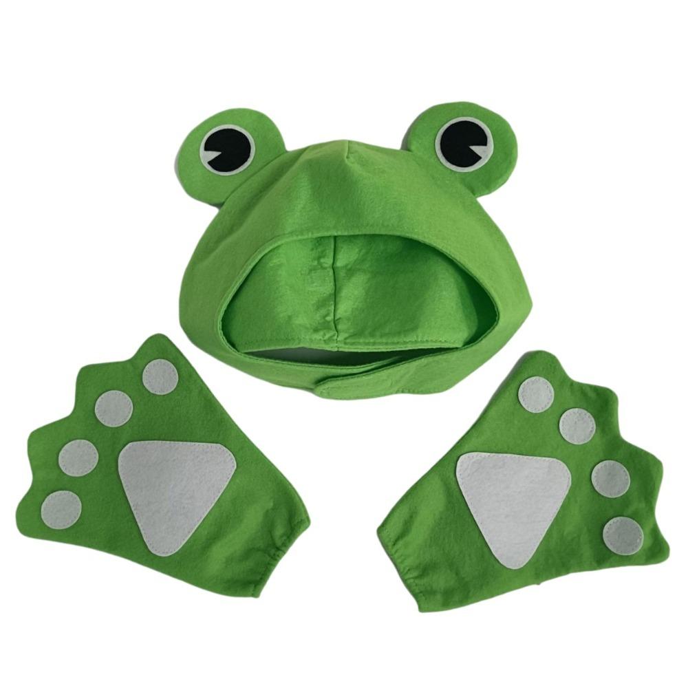 Performance Props Cartoon Crab Hat Cute with Gloves Frog Costume Animal Character Red Lobster Hat Party Props