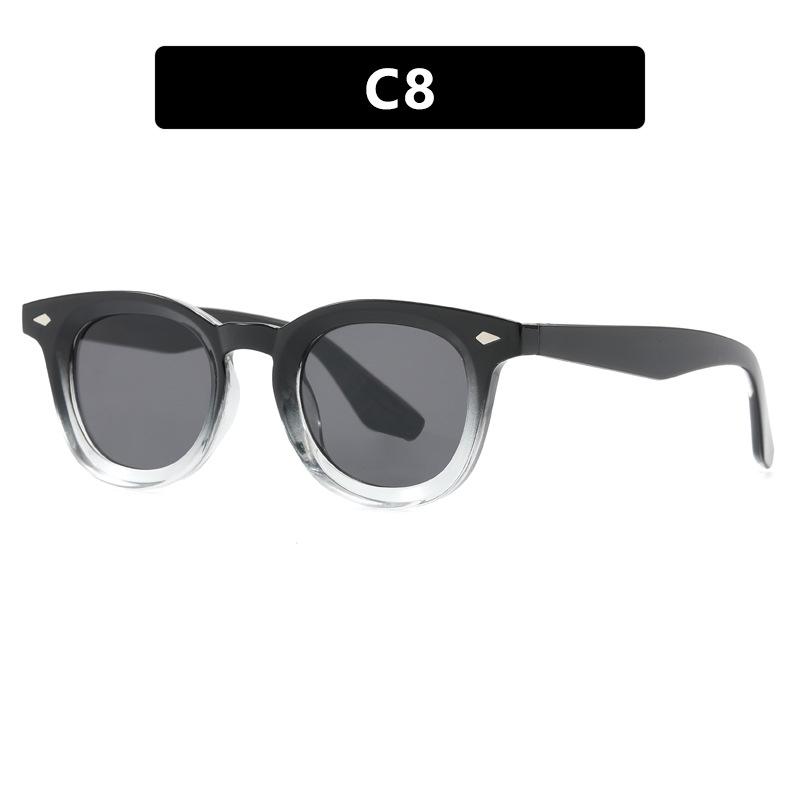 Luxury Brand Designer Small Frame Sunglasses Women For Men Popular Sun Glasses Vintage Punk Shade Rivet Concave Frame Eyeglasses