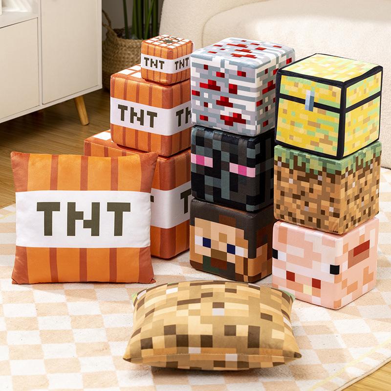 Minecraft Perifere Vierkante Kussens Gazon Pluche Kussen Opbergdoos Cadeau Speelgoed