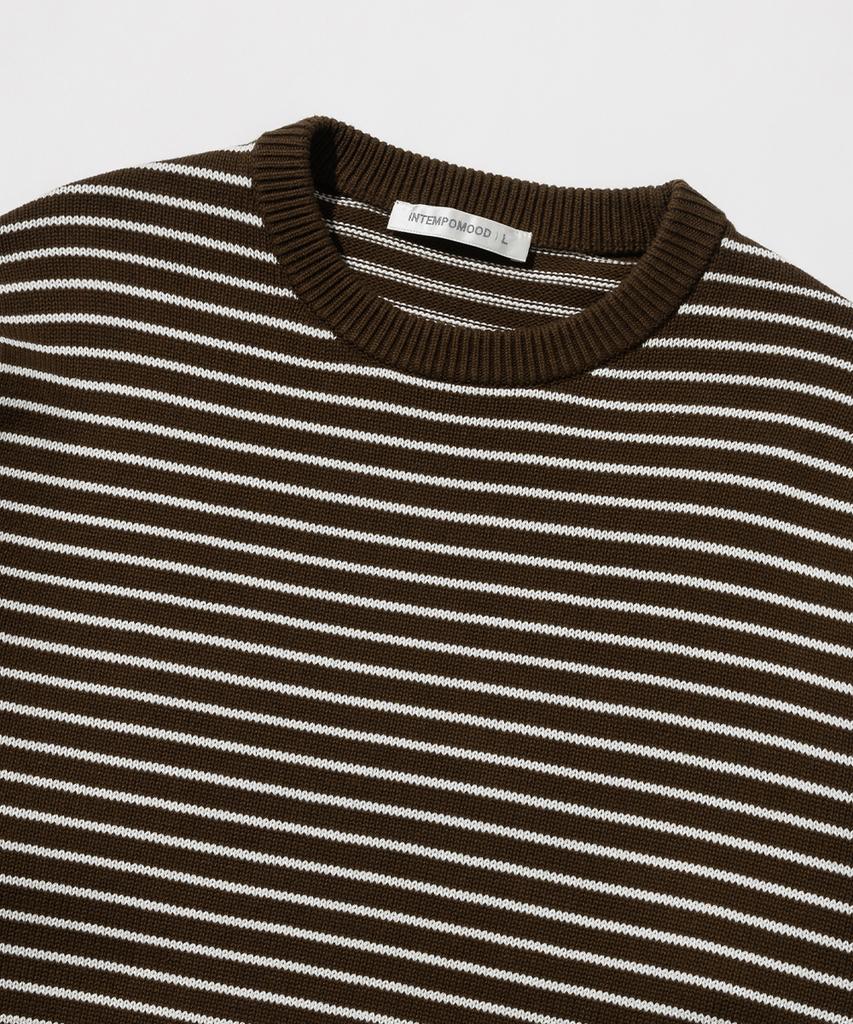 INTEMPOMOOD Note Stripe Round Knit: 3 Colors