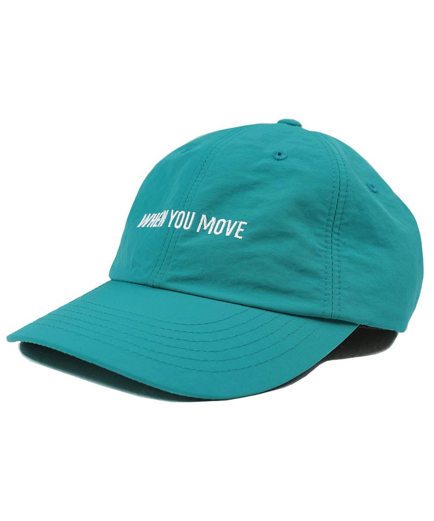 WHEN YOU MOVE Nylon Logo Embroidered Ball Cap Green
