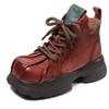 Fashion GKTINOO Retro Thick Heeled Thick Soled Short Boots 2025 Winter New Genuine Leather Round Toe Comfortable Women Platform Shoes