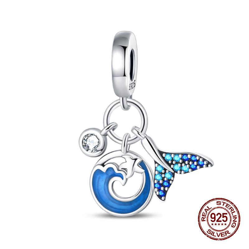100% Copper Blue Ocean Animal Glow Butterfly Crab Charm Beads Fit Pandachoriginal Bracelets Luxury Diy Jewelry