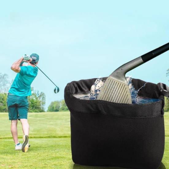 Cleaning Bag Golf Clubs Balls Scratch-Free Deep Groove Cleaner Waterproof Lining Removable Clip Machine Washable Golf Accessory