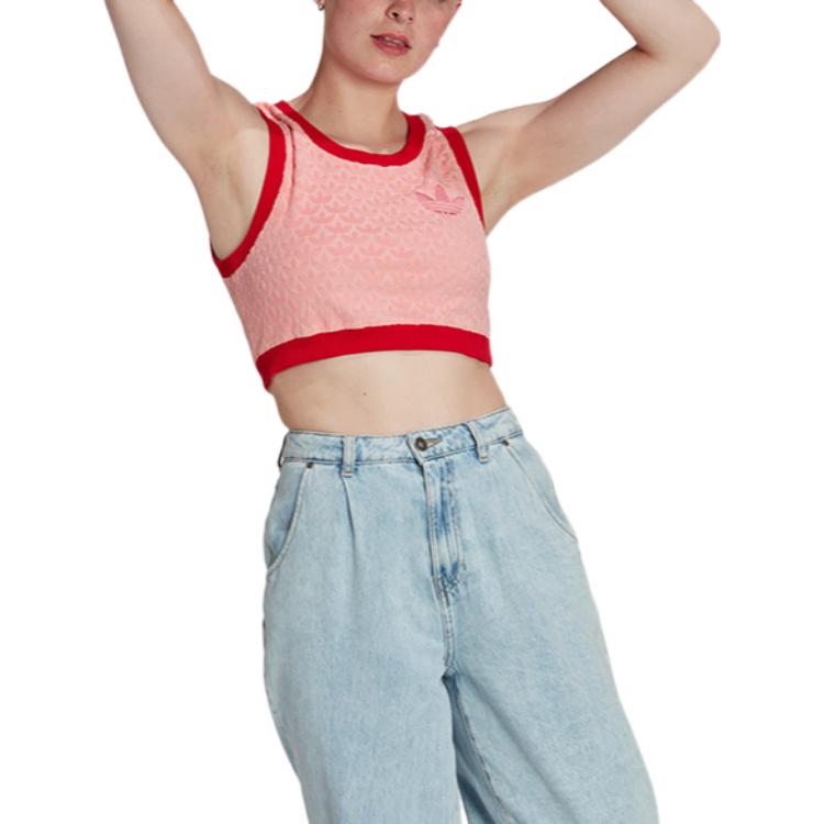 adidas SS22 Printed Sleeveless Sports Tank Top Women Tops Red IB2041