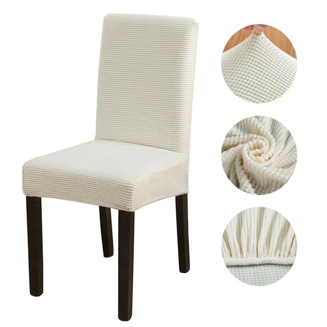 Solid Jacquard Chair Covers Stretch For Wedding Dining Room Office Banquet Housse De Chaise Chair Cover