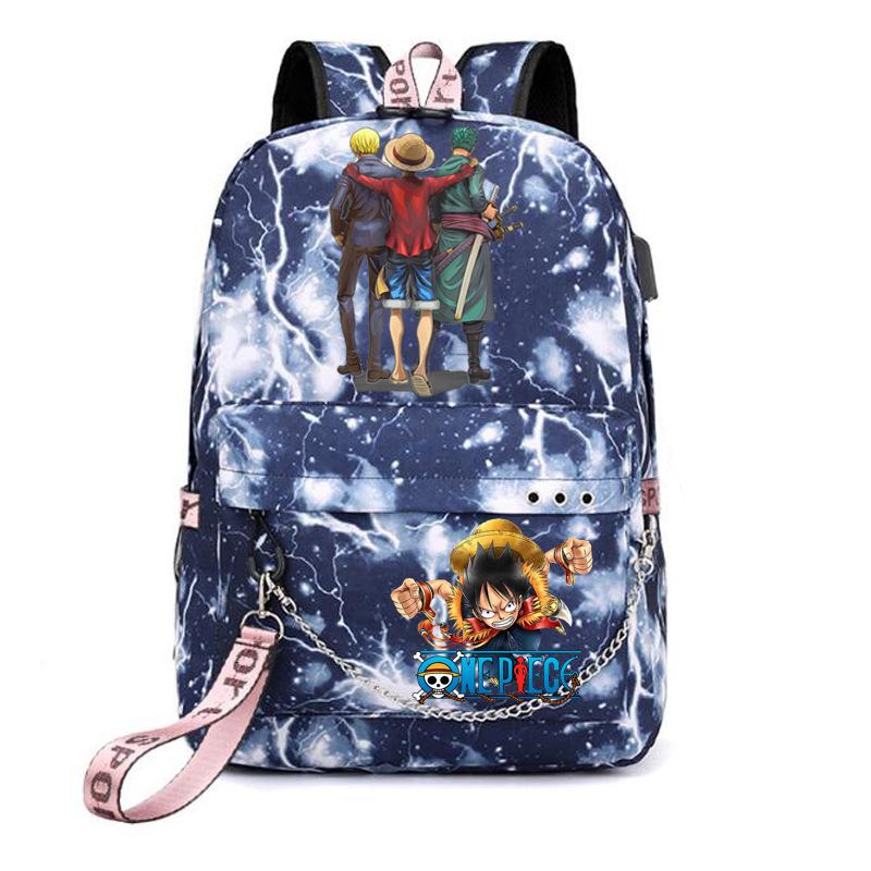 USB Student School Bag Travel Backpack Printed One Piece Casual Trendy Bag