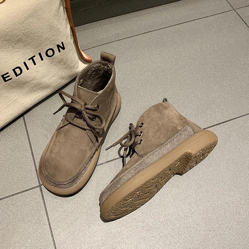 Boots Woman Winter 2023 Ankle Boots Sneakers Snow Boots Women Platform Shoes Comfortable Round Head Low Heel Elegant Autumn Punk
