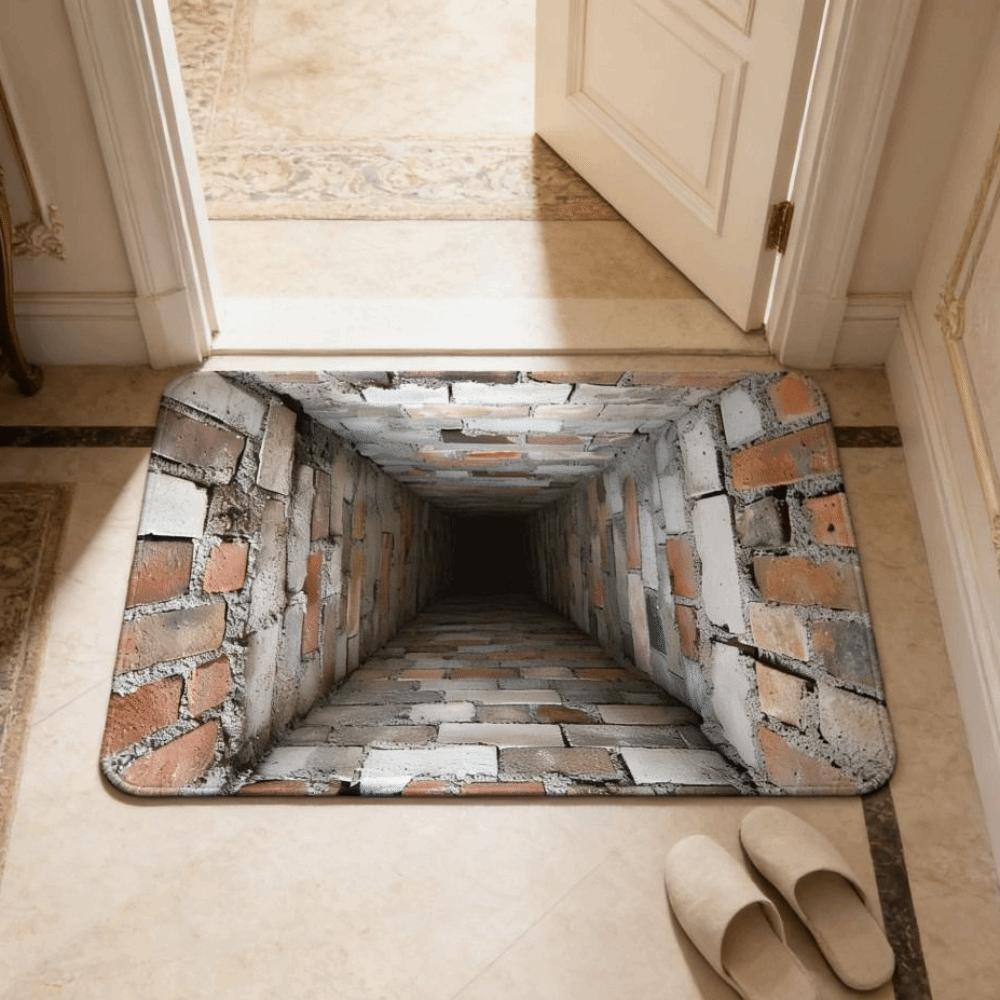 Absorpční rohožka s optickou iluzí 3D plochý koberec ke dveřím do ložnice Koupelnový koberec Domácí dekorace