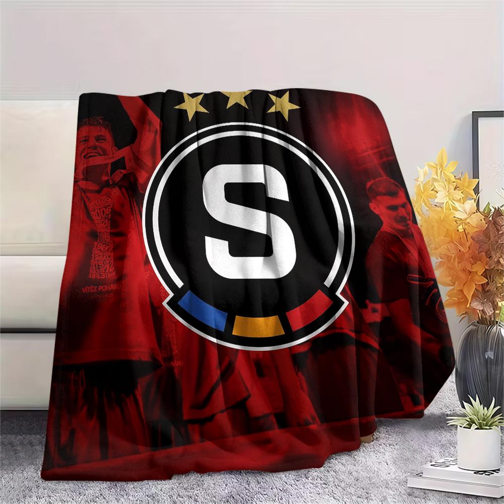 Sparta Prag Fotbolls Emblem, Mönster Flanellfilt, Hög kvalitet Bekväm för Alla Årstider, Heminredning, Värme och Komfort, Perfekt för Gåvor.