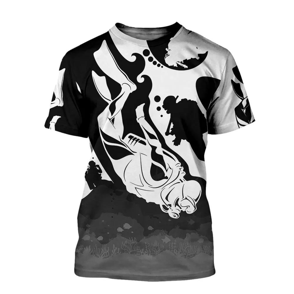 Men's Casual Sports Style Short Sleeve T-Shirt Summer Casual Swimming Fishing Clothing Y2K Top Breathable Short Sleeve