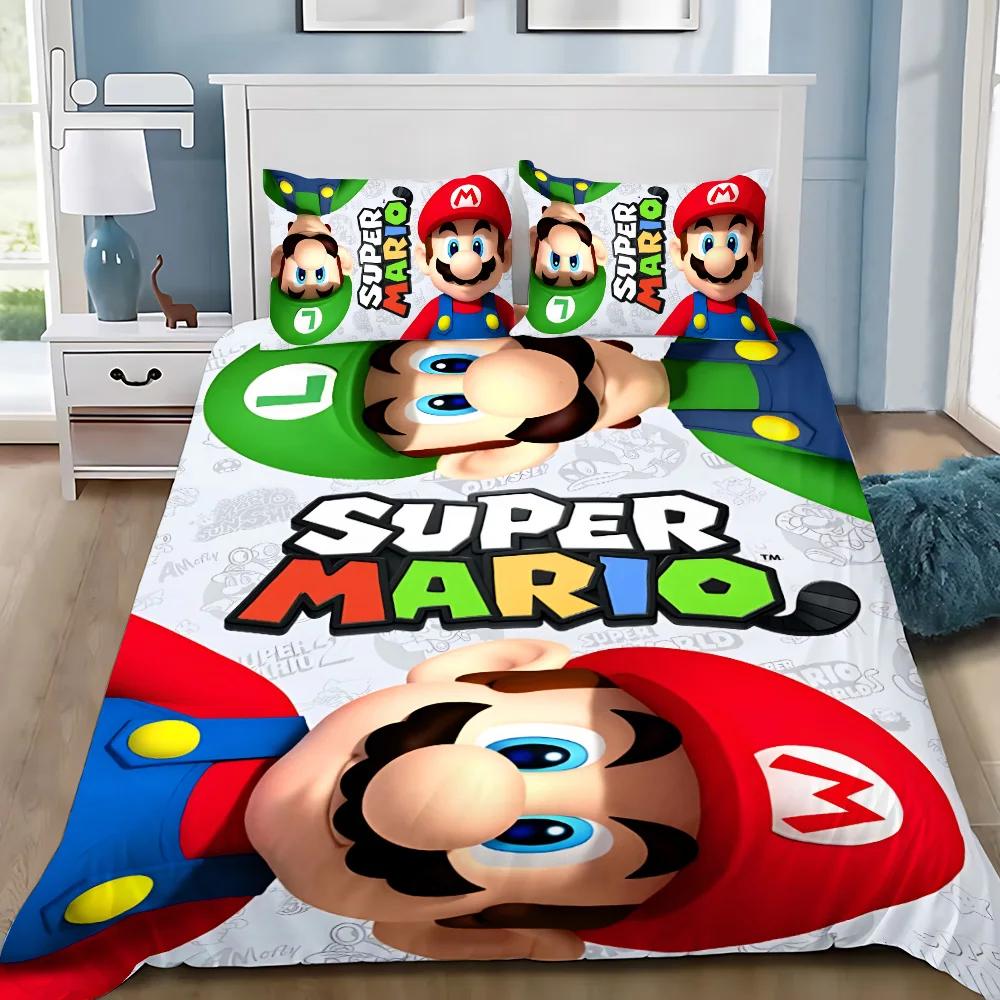 Game Super M-Marios Duvet Cover Pillowcase Bedding Set Adult Boy Girl Bedroom Decoration Children Gift Single Double Large Size