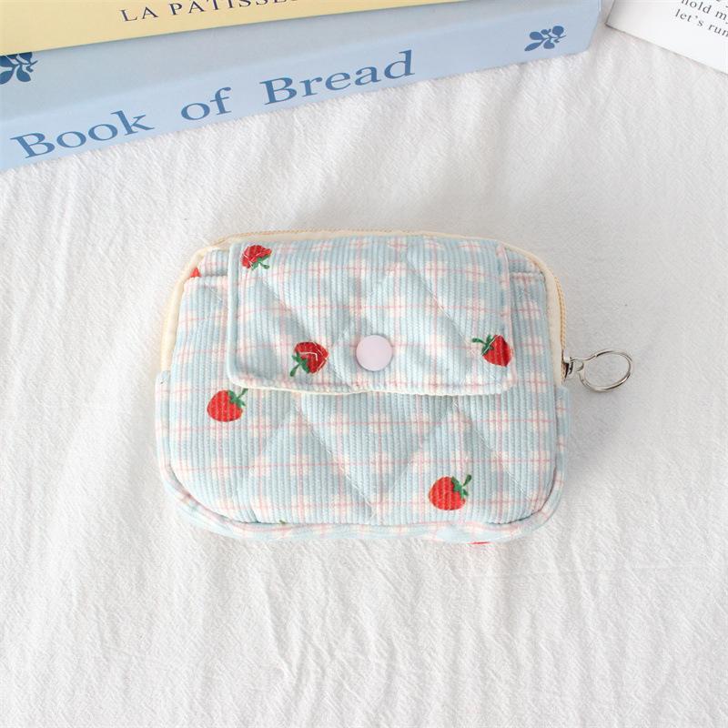 Cute Cartoon Floral Quilting Document Storage Bag Card Wallet Coin Purse ID Card Holder Driver's License Holder Badge Holder