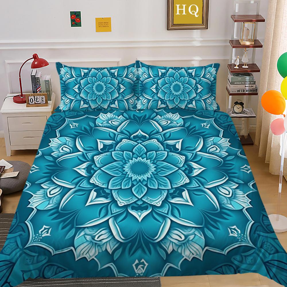 3D Beautiful Mandala Printing Woman Bed Set Cover Double Size Duvet Cover Polyester Comforter Cover Suit