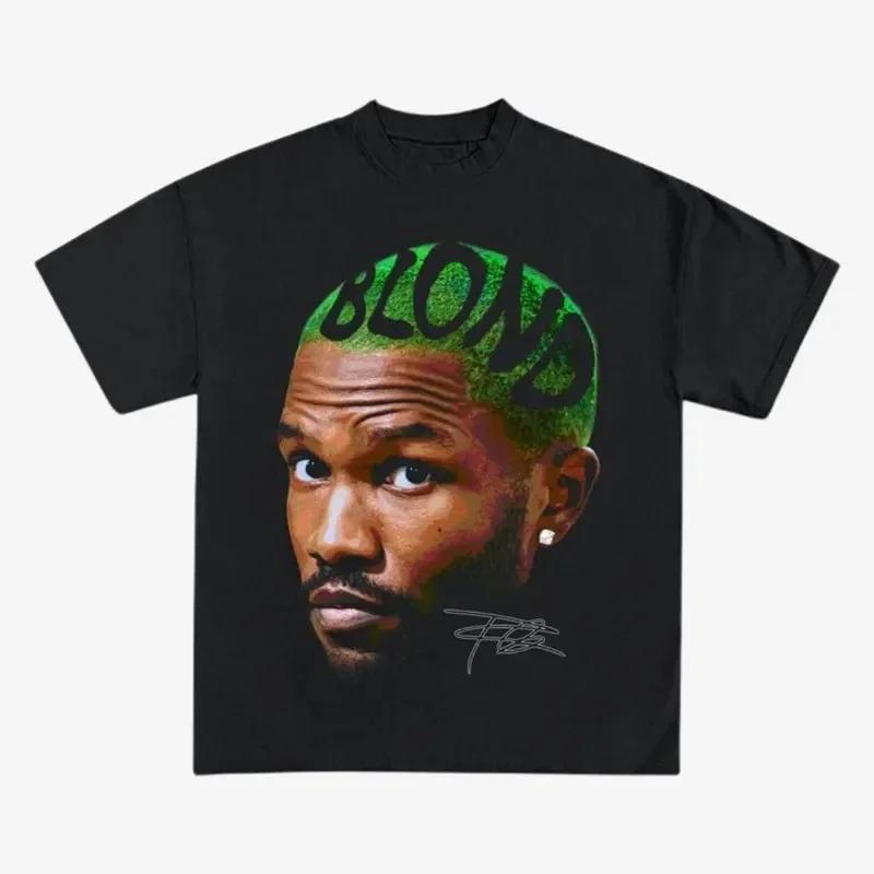Rapper Frank Retro Grafik T-Shirt Unisex Hip Hop Ozean Album Kleidung T-Shirts Y2k Unisex Blond Mode Übergroßes Baumwoll-T-Shirt