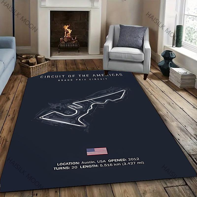 F1 Imola Monaco Track Circuit Printed Four Seasons Carpet for Room Sofa, Formula 1 Motorsport Theme Decor Mat Racing Lover Rug