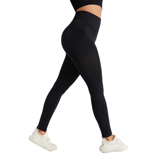 Women Yoga Leggings Tummy Control Hip Lifting High-waisted Seamless Workout Tight Pants Stretch Body Shaping Compression Trousers