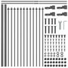 Garden Fence Panel Set 9 pcs Gray 15.3 x 0.6 m Powder Coated Steel