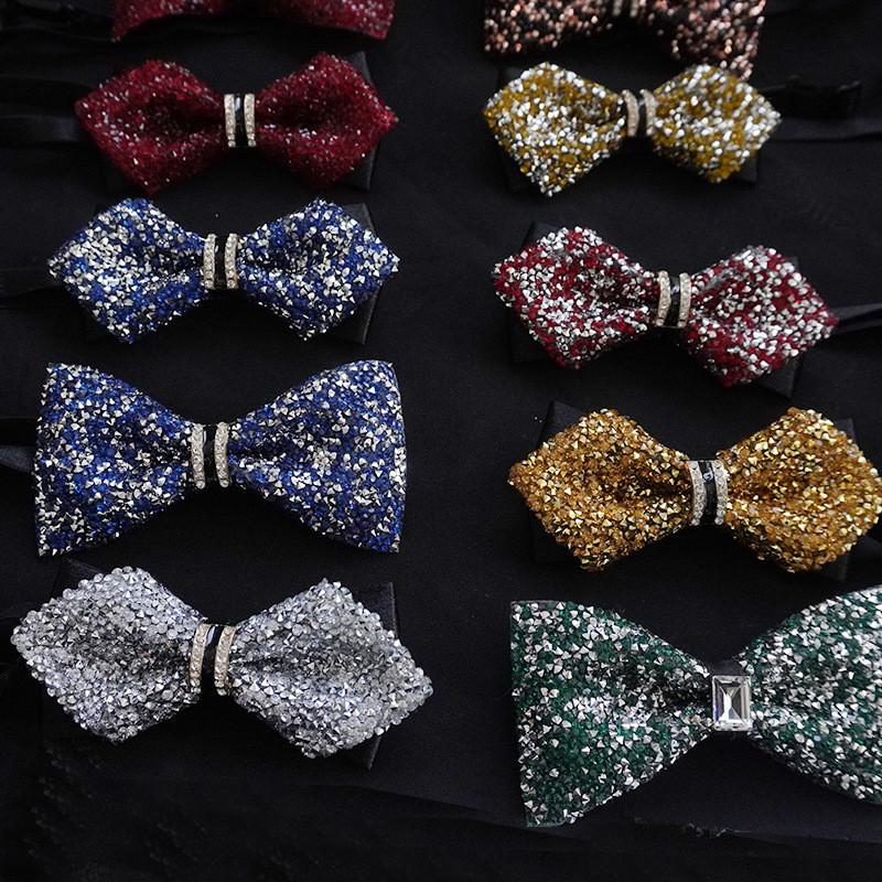 Mens Bow Tie With Water Drip Rhinestones For Formal Events And Weddings