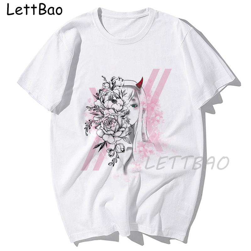 Darling In The Franxx Anime Vintage Tees Funny T Shirt Zero Two Hentai O Neck
