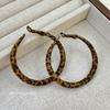 Exaggerated Flocked Leopard Print Hoop Earrings: Luxurious, Versatile, Sweet & Cool Style