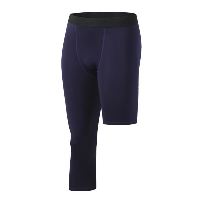 Męskie szybkoschnące kompresyjne legginsy do koszykówki, jednonożne, siedmiopunktowe, warstwa bazowa, spodnie treningowe fitness