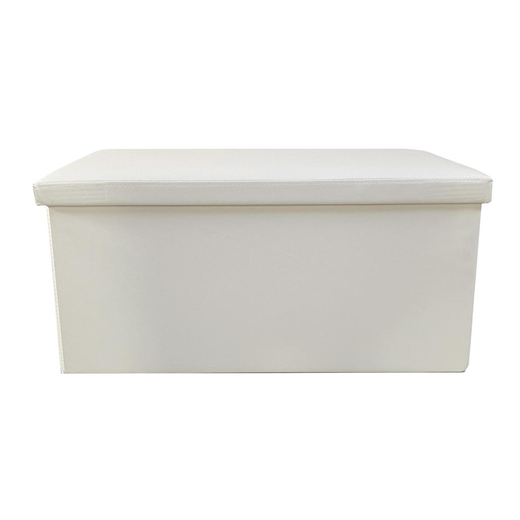 Ottoman Storage Ottoman Rectangular Faux Leather Foldable 76x38x38cm | Nyana Home | Ottoman Style | Durable Faux Leather Bottom