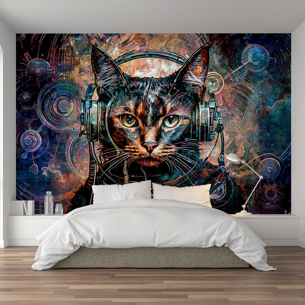 Papel de parede Gato futurista Abstração