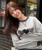 Loginaenloji Heart Patch Sweatshirt Gray Charcoal