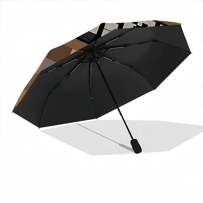 1PC Minecraft Pattern Automatic Folding Umbrella, Portable Collapsible Design, Casual Outdoor Accessory, For All Seasons, Christmas Birthday Festival