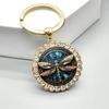 Alloy Round Keychain Virgin Mary Keyrings Pendant Christian Saint Jewelry Religious Christian Faith Gift