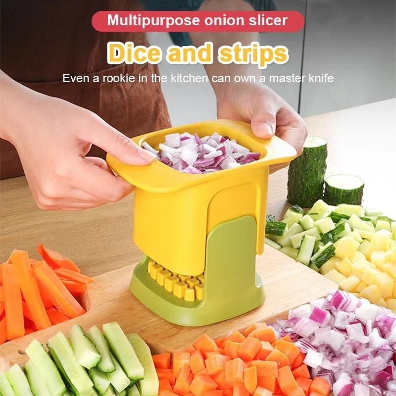 Multifunctional Vegetable Chopper French Fries Cutter Household Hand Pressure Onion Dicer Cucumber Potato Slicer Kitchen Spaces Tools