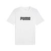 Camiseta Confortável de Cor Sólida com Estampa de Logotipo Manga Curta Tops Masculinos Branco 690237-02