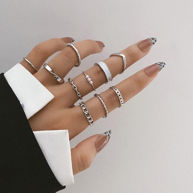 Modeschmuck Ringe Set Gold Farbe Hohle Runde Öffnung Frauen Fingerring für Mädchen Dame Party Hochzeitsgeschenke