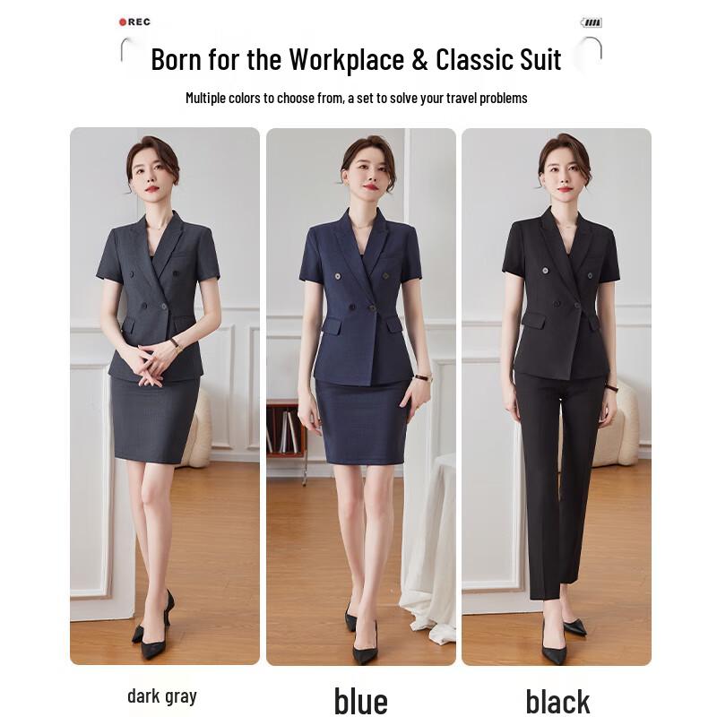 Women's Short Sleeve Business Suit Set