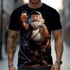 Men's Funny Cartoon Crazy Old Man Holding Red Wine Glass Bar Novelty T-shirt 3D Print Short Sleeve t shirts Tops Summer Clothing