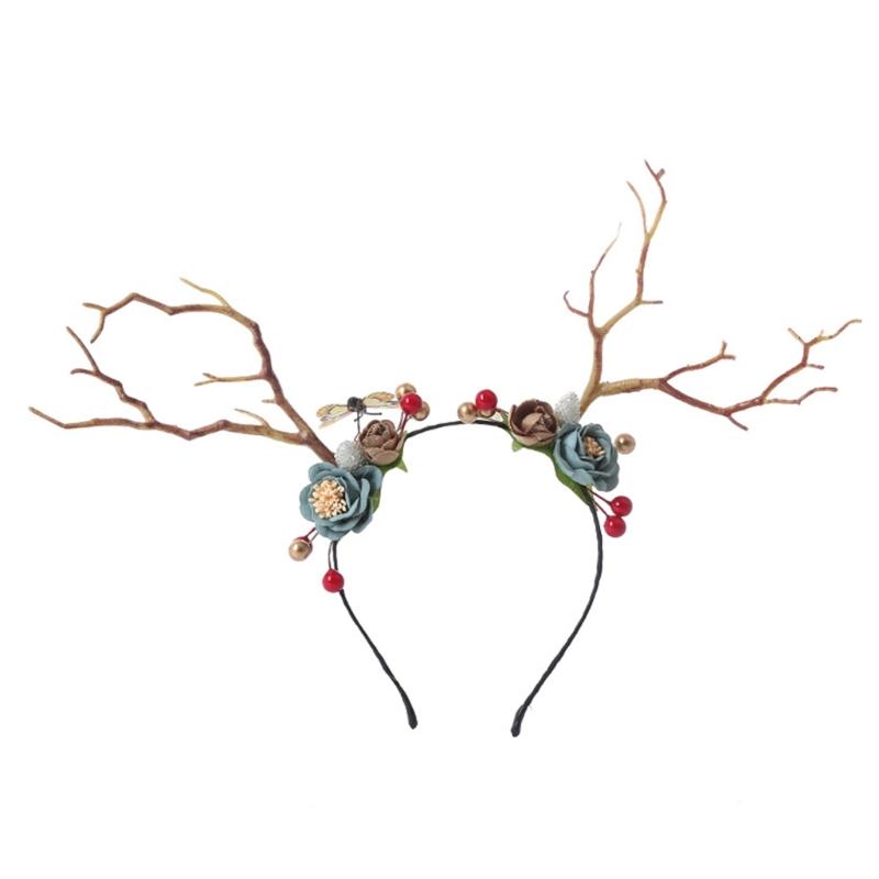 Joli Serre-tête Branche d'arbre Bois de renne pour Cheveux Femmes Photographie Maquillage Serre-tête pour Fête de Noël Accessoires de Cheveux