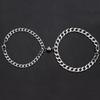 JWER 2Pcs Punk Magnet Couple Bracelet for Women Alloy Romantic Magnet Men Paired Jewelry Valentine's Day gift Silver Color