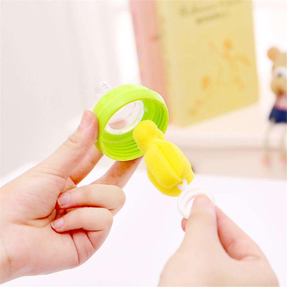 7pcs Head 360-degree Washing Baby Nipple Rotating Clean Sponge Bottle Brush
